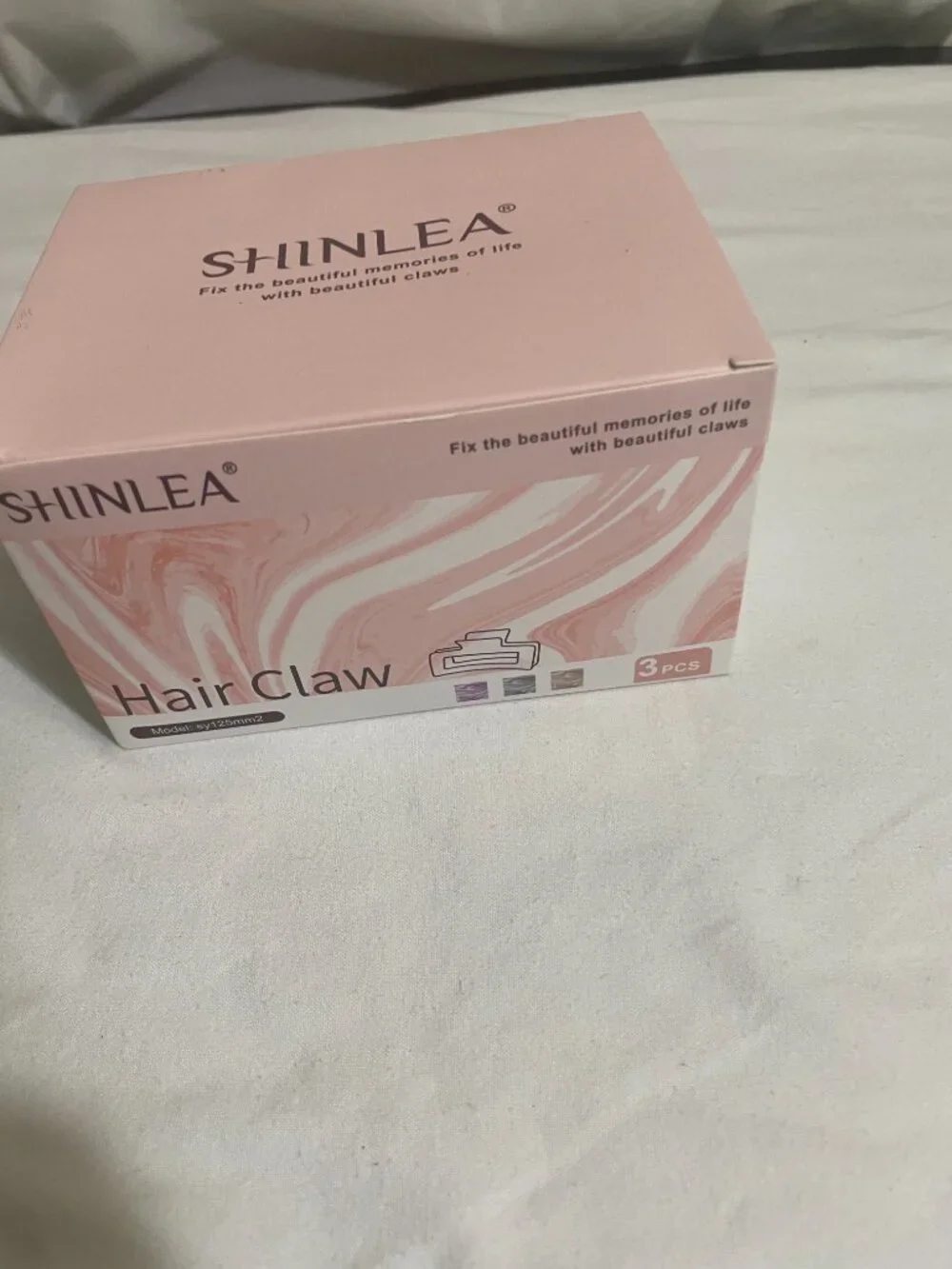 SHINLEA 3 Pc Large Marble Hair Claw Clips Set Acrylic Rectangle Jaw Clips 5